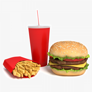 3d Burgers, Fries and Drink Model
