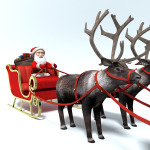 Santa Sleigh and Reindeer