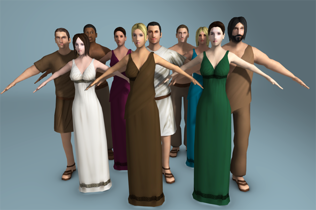 3d low poly ancient roman people collection