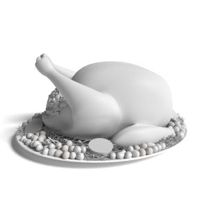 3d Shaded Thanksgiving Turkey