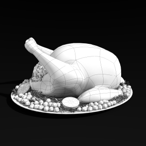 3d Thanksgiving Turkey Wireframe