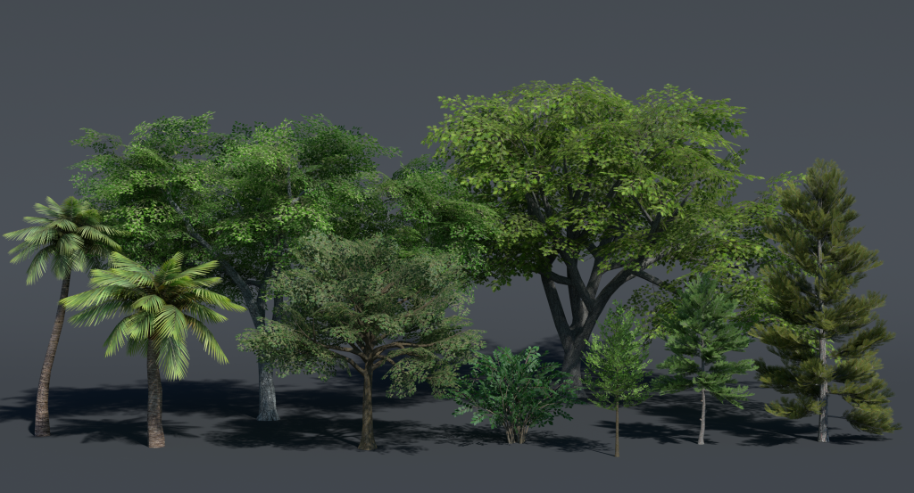 3d Low Poly Trees Set